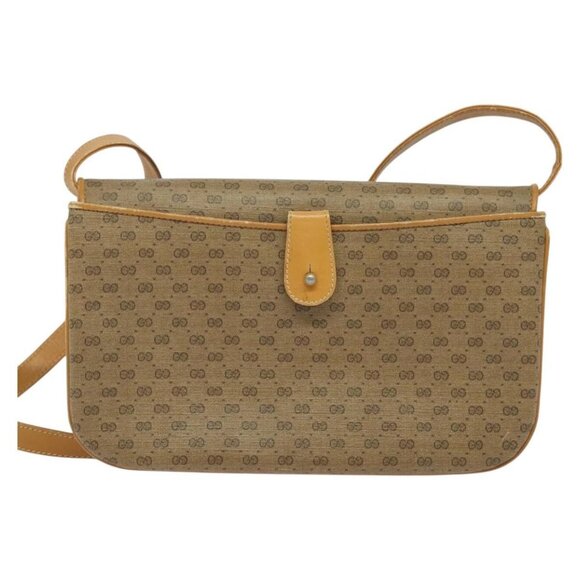 GUCCI Micro GG Supreme Shoulder Bag PVC Beige Gold 004 106 0024 Auth BA5286 - Picture 3 of 16